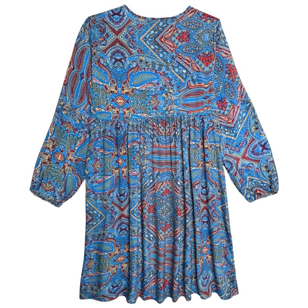 KARMA HIGHWAY PAISLEY GORPCORE MIDI DRESS BOHO GRANOLA SCANDI GIRL OS - Picture 3 of 7